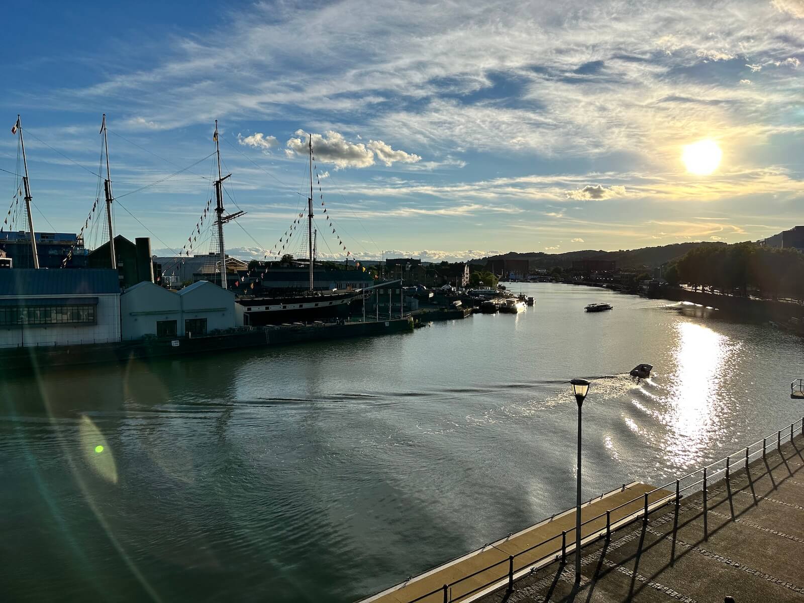 View of the River Avon and the SS Great Britain at sunset, Bristol