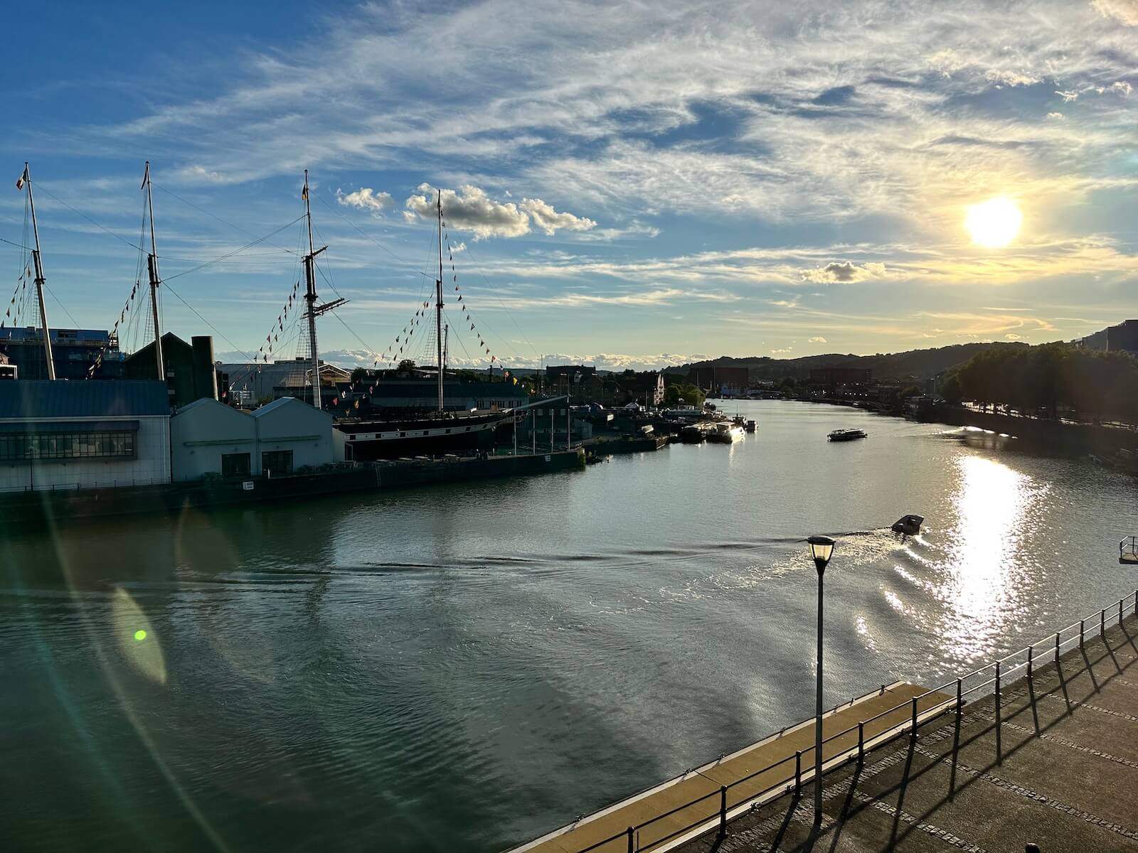 View of the Avon River in Bristol with SS Great Britain in the background